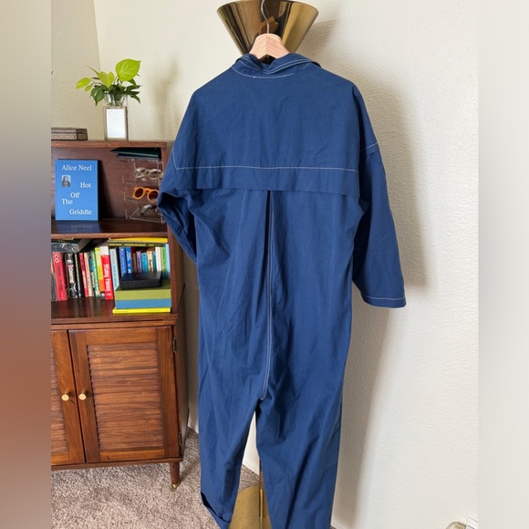 Caron Callahan "Farrah" blue jumpsuit size L - Picture 6 of 9